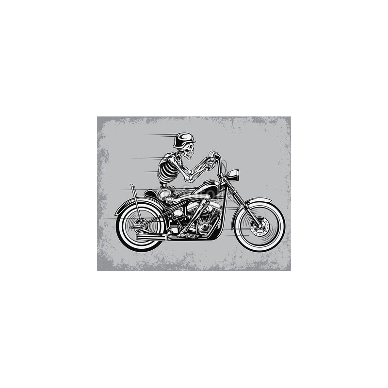 Skeleton Riding Motorcycle Tattoo