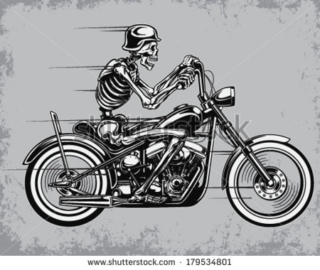 Skeleton Riding Motorcycle