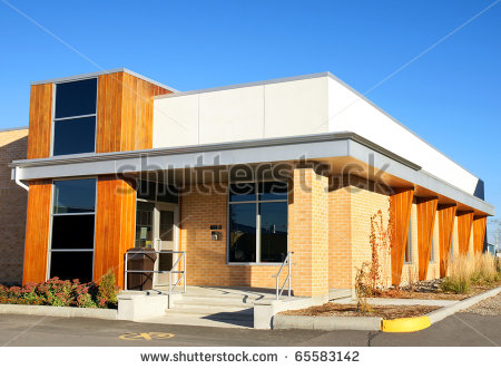 Small Wood Modern Office Building