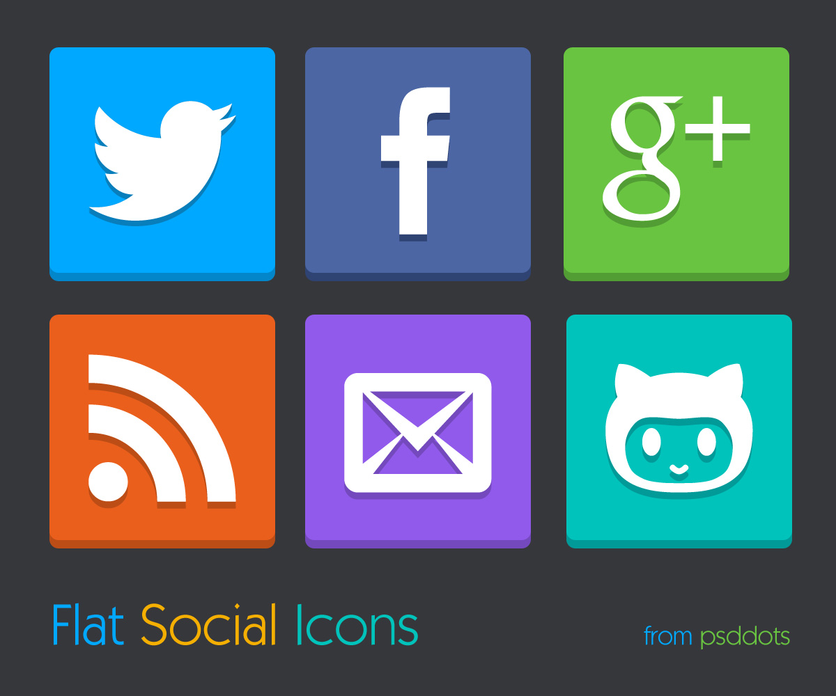 Social Media Icons Flat