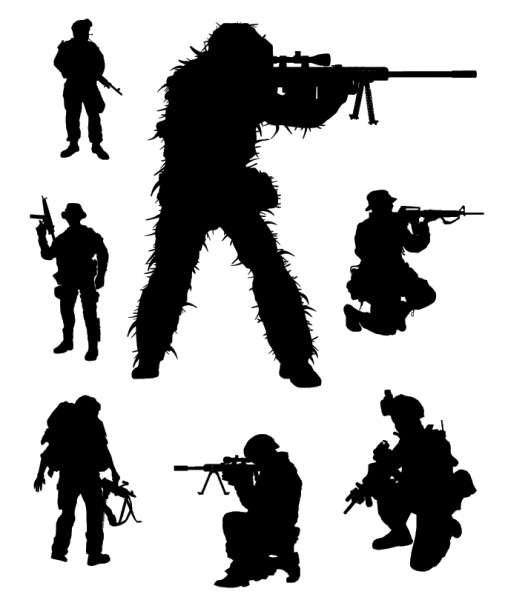 Soldier Silhouette Vector Free