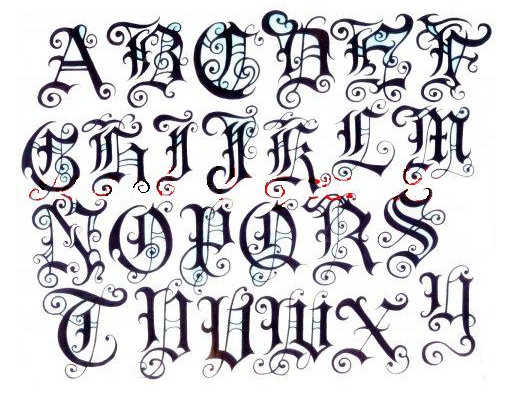 Tattoo Font Styles Alphabet