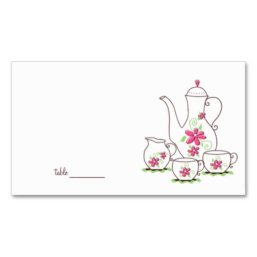 Tea Party Place Card Templates