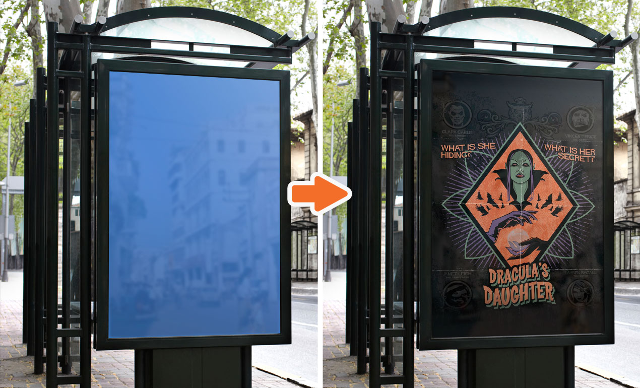 The City Bus Stop Mockup Templates