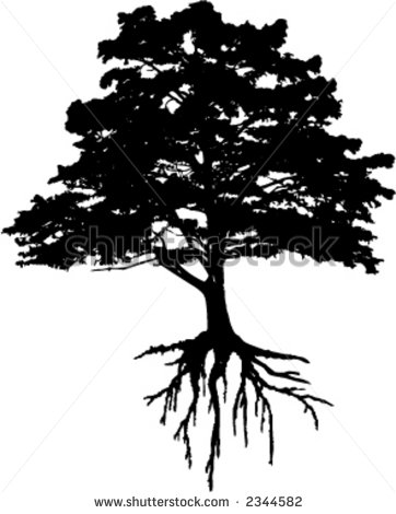 Tree with Roots Clip Art