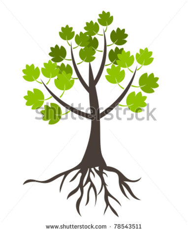 Tree with Roots Vector Illustration