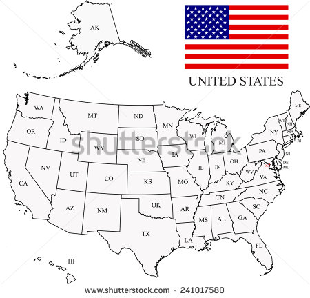 United States Map Outline Vector