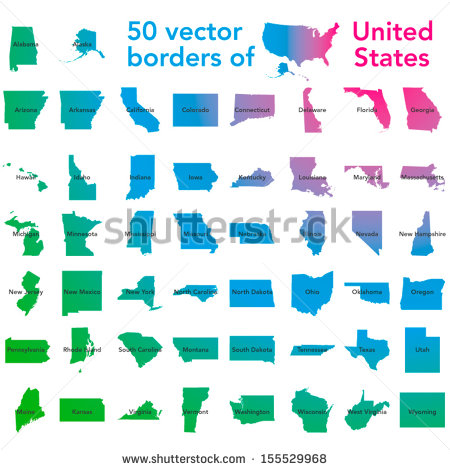 United States Map with Countries Names