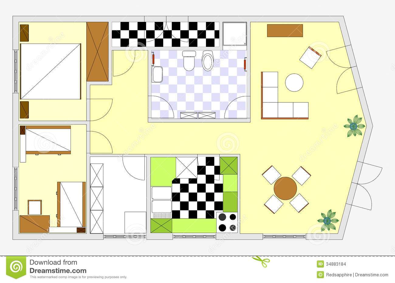 Vector Apartment Floor Plan