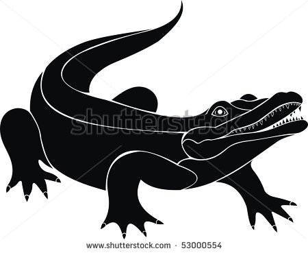 Vector Crocodile Silhouette
