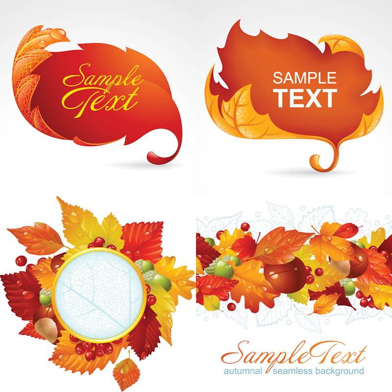 Vector Fall Leaves Clip Art