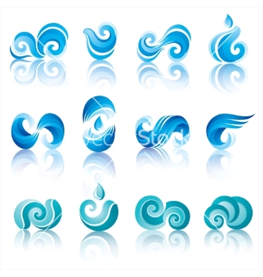 Vector Water Waves Clip Art