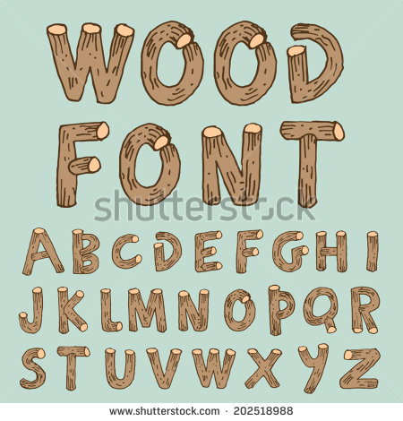 Vector Wood Style Font