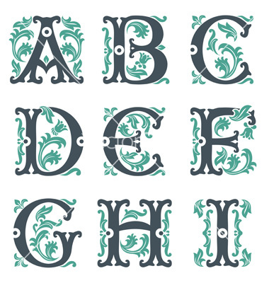 Vintage Font Alphabet Letters