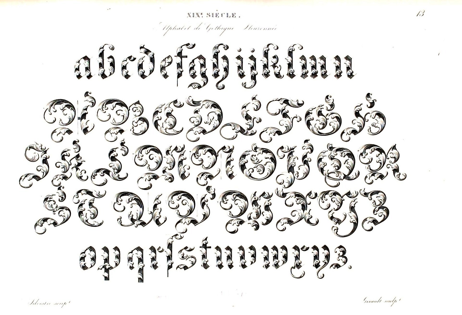 Vintage Leaf Font Alphabet Vintage Leaf Font Alphabet