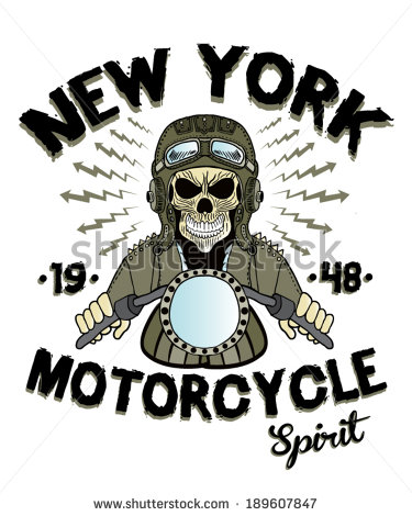 Vintage Skull Motorcycle Vector