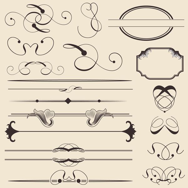 10 Simple Vector Ornament Cutouts Images