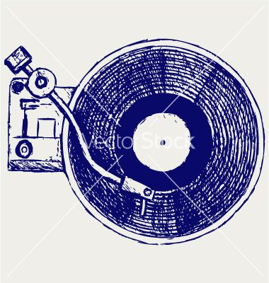 Vinyl Record Player Vector