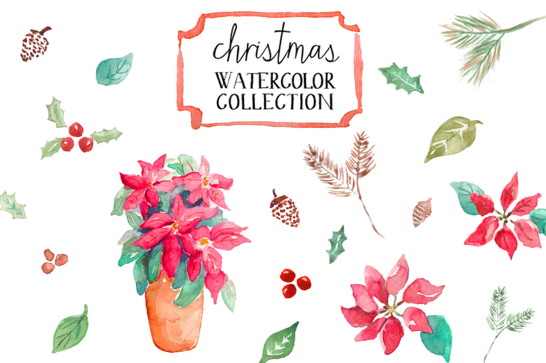 Watercolor Christmas Clip Art