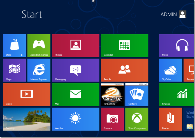 Windows 8 Metro Screen