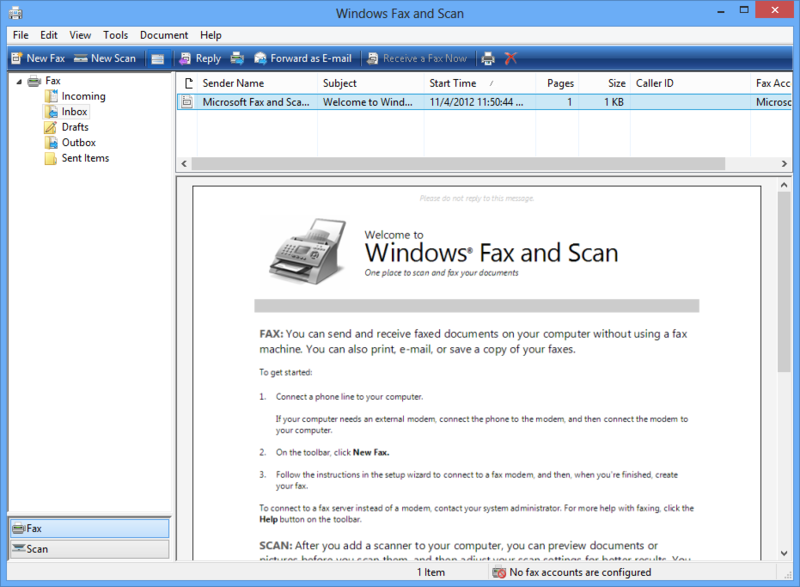 Windows Fax and Scan