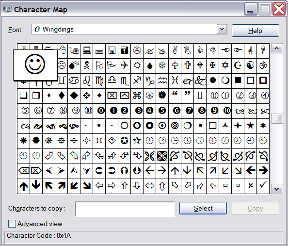 Wingdings Symbols Wingdings Symbols