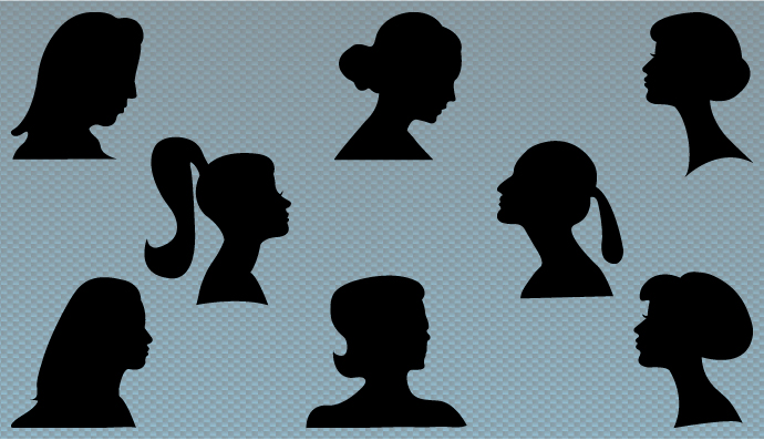 Woman Face Profile Silhouette