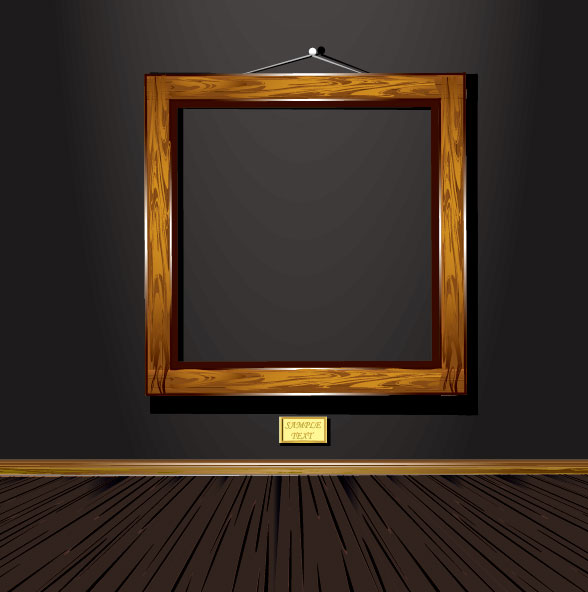 Wood Vintage Frame Vector