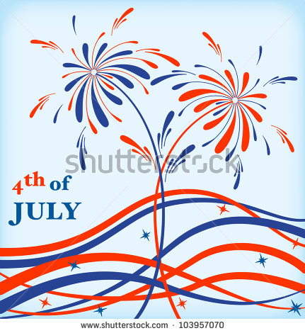 4th July Fireworks Clip Art Vector