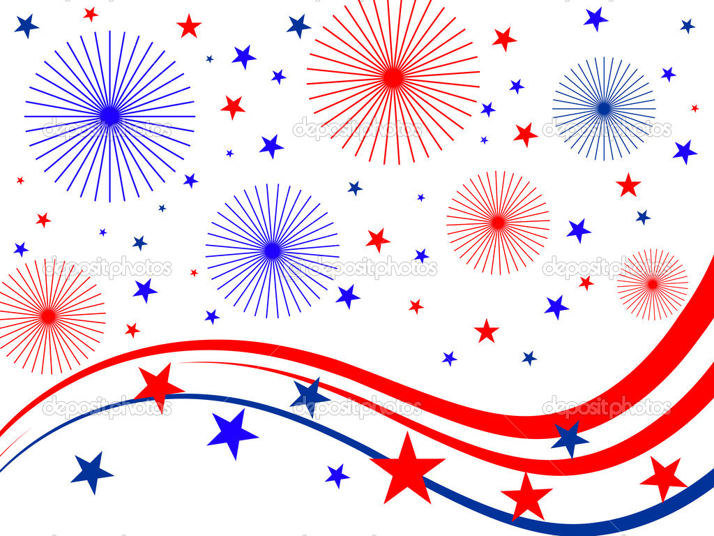 4th of July Red White and Blue Stars Background