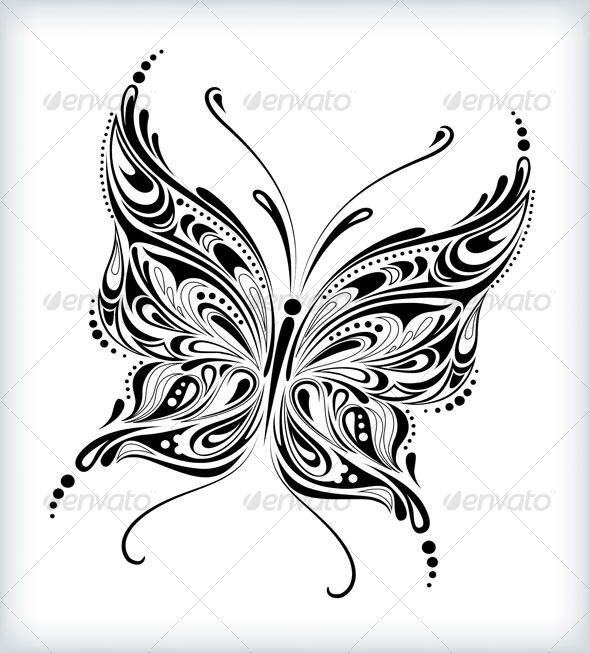 Abstract Butterfly Tattoo Designs