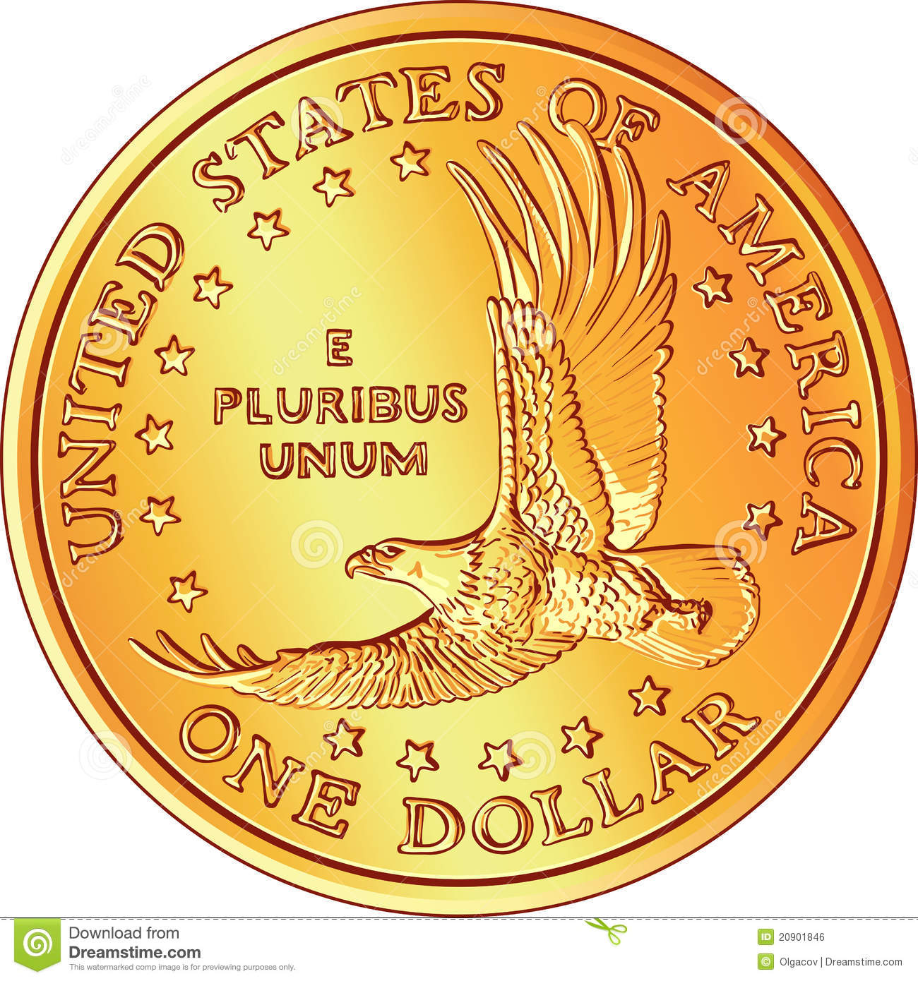 American Eagle Gold Coin Vector