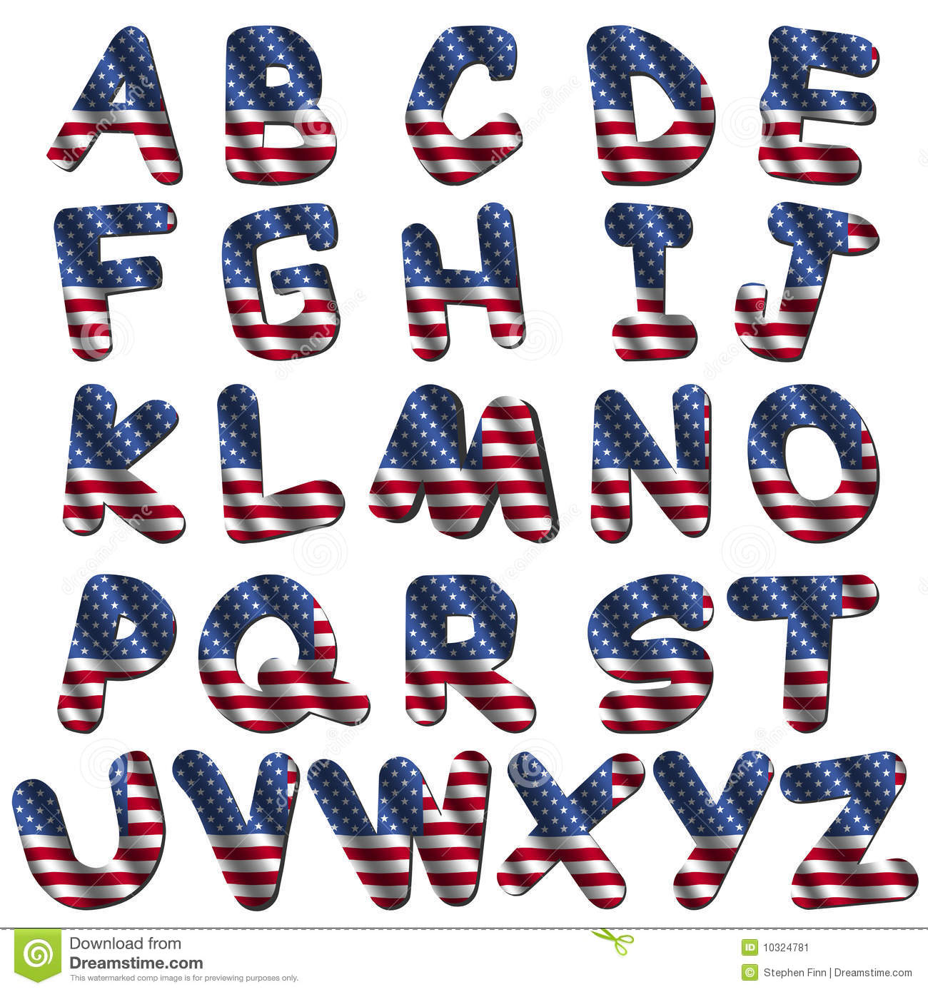 American Flag Font