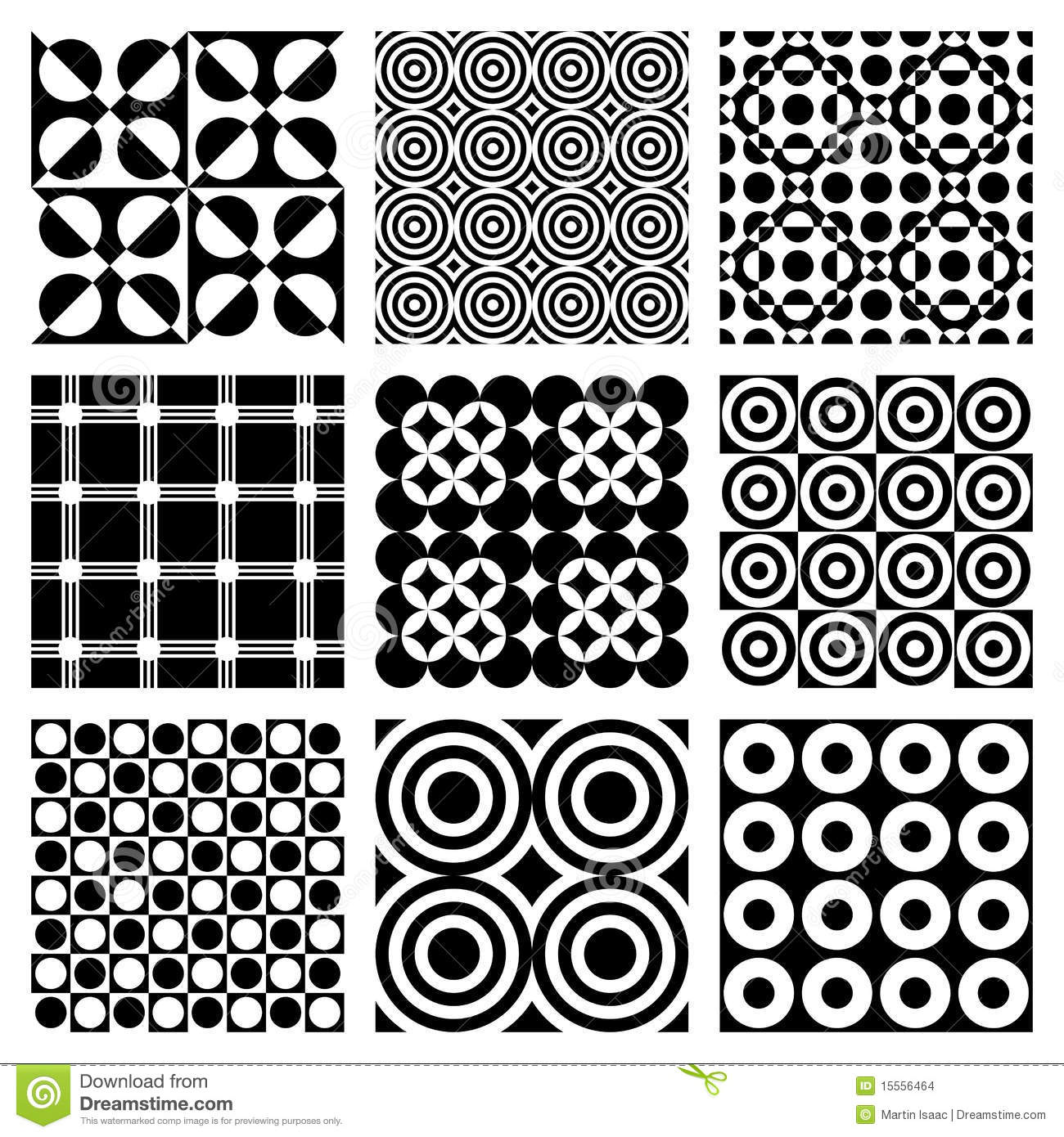Black and White Circle Pattern Vector