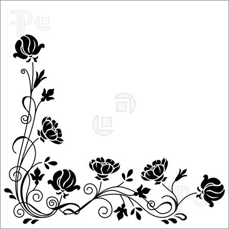 Black and White Flower Borders