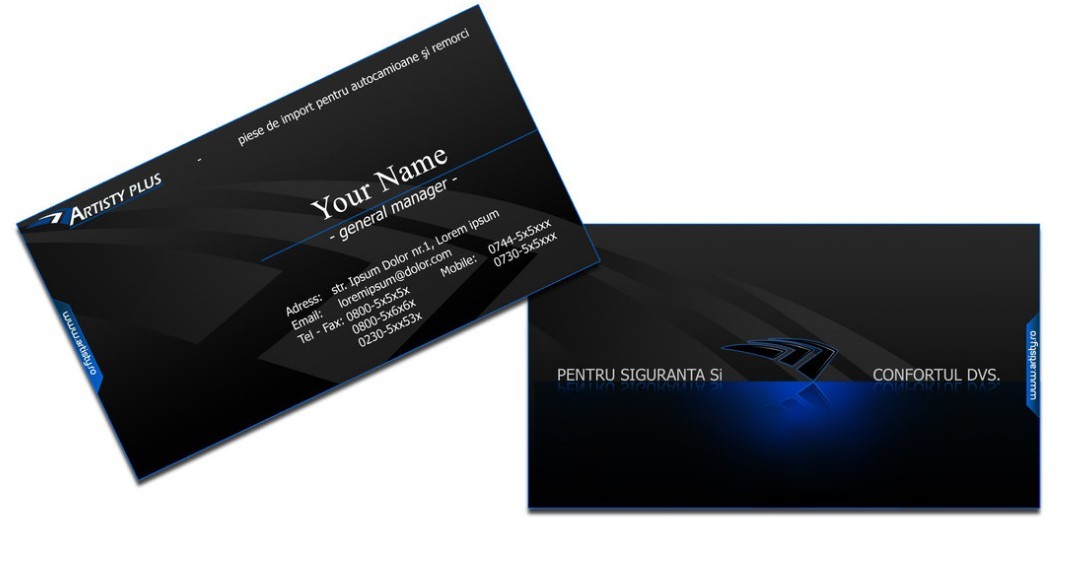 Black Business Card Template