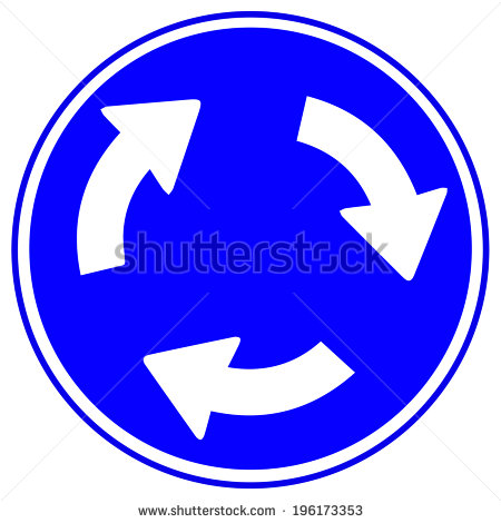 Blue Background White Arrow Traffic Signs