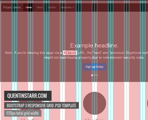 Bootstrap PSD Grid Template