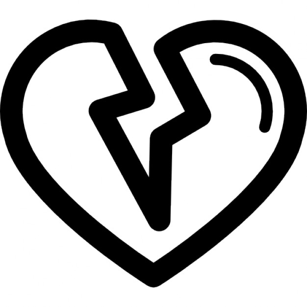 Broken Heart Shape Outline