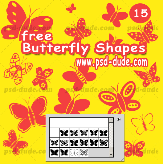 Butterfly Photoshop Shapes Butterfly Photoshop Shapes