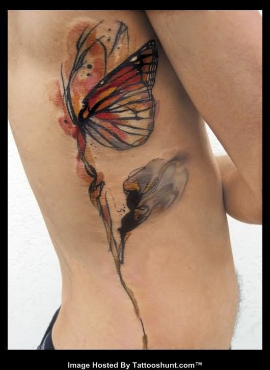 Butterfly Tattoos On Side