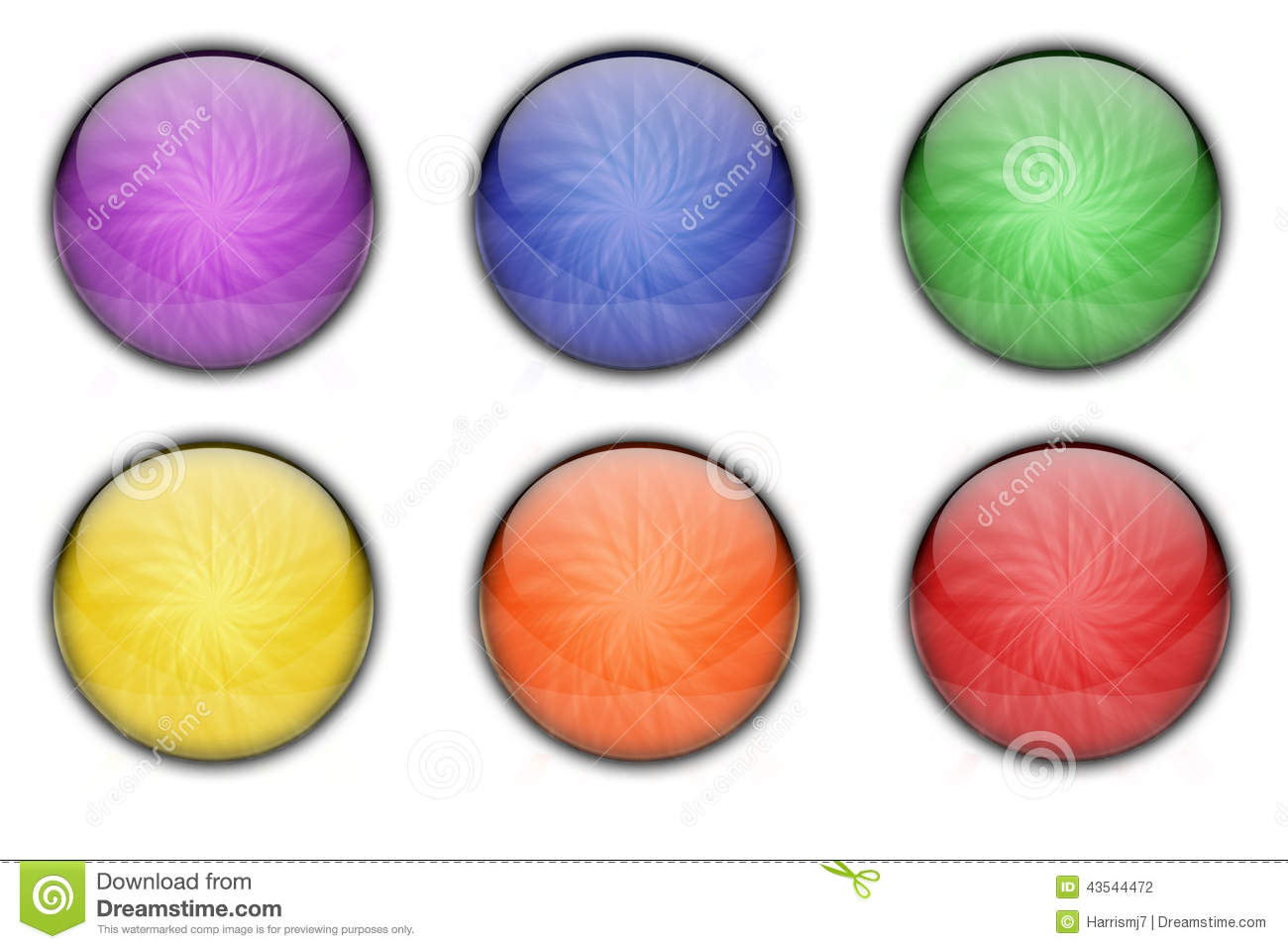 Button Icon Set Circle Glass