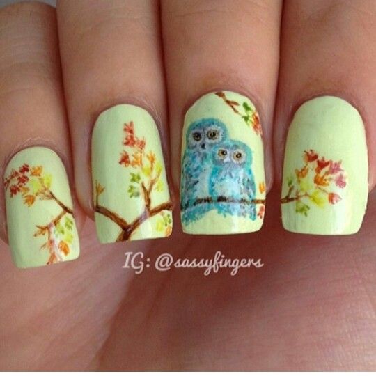 Cute Owl Nail Designs