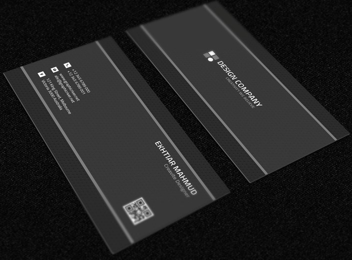 Dark Grey Business Card Template