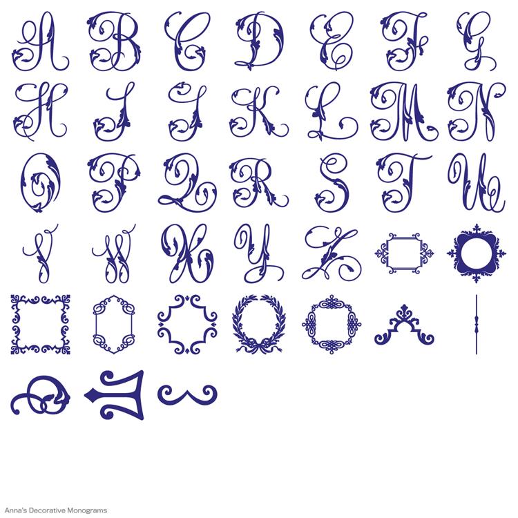 Decorative Monograms Cricut Cartridge Anna Griffin Decorative Monograms Cricut Cartridge Anna Griffin