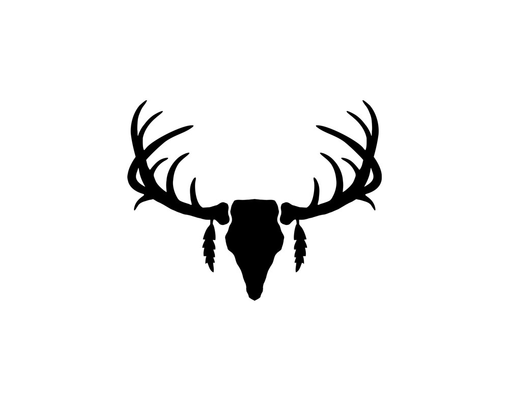 Deer Antler Silhouette Vector Art