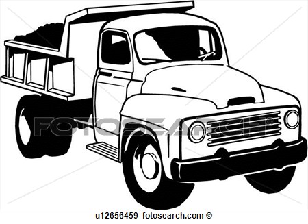 Dump Truck Clip Art Black and White