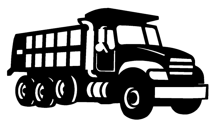 Dump Truck Silhouette Clip Art