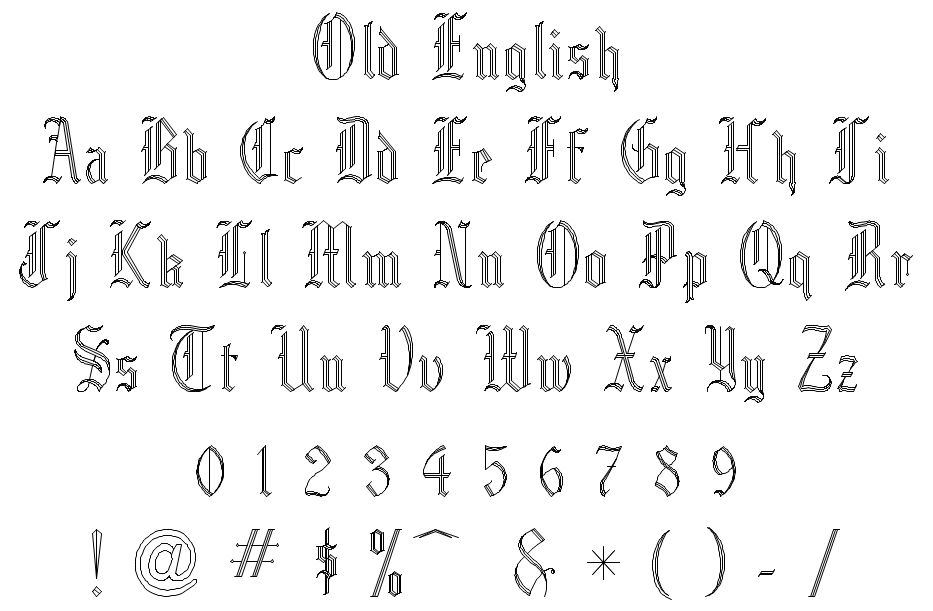 English Font Styles