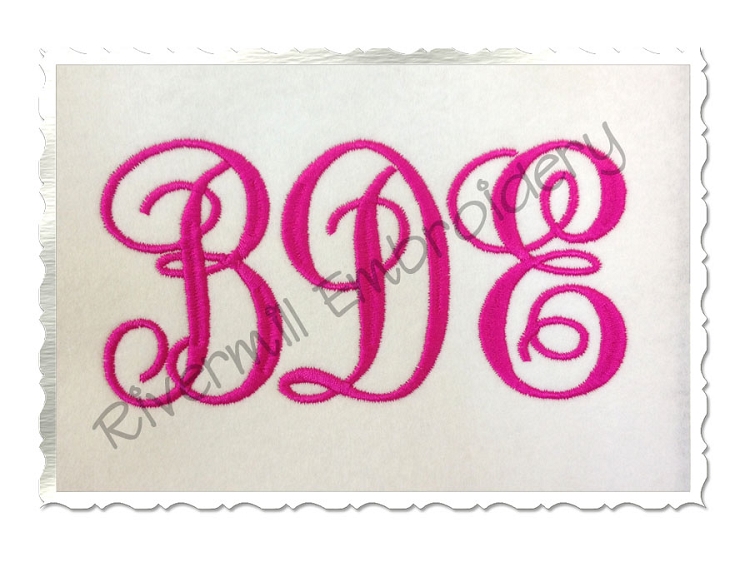 Fancy Curly Monogram Font Machine Embroidery